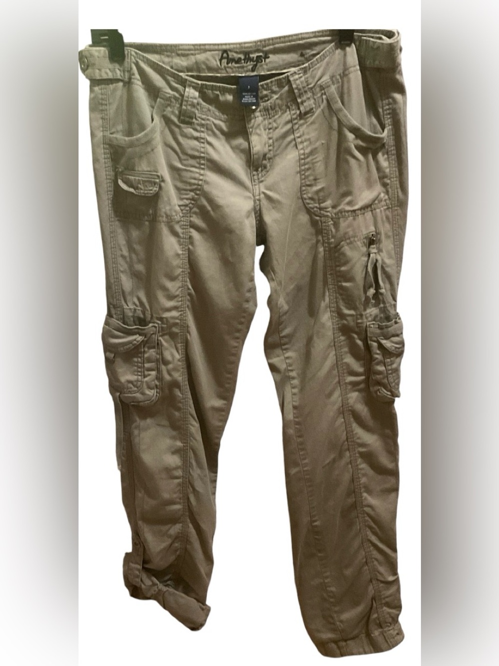 Amethyst Utility Style Cargo pants Roll Tab women's size 7
